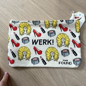 NWT Werk! Canvas Zip Pouch+Cosmetic Bag